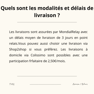 FAQ - Livraison retour Box Bougie Zougies