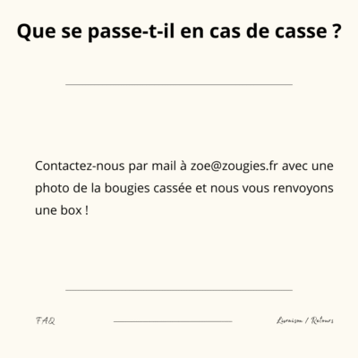 FAQ - Livraison retour Box Bougie Zougies